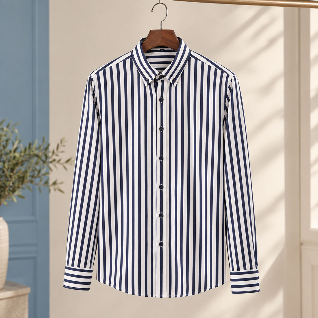 Gregoire Striped Shirt - Navy White