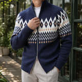 Dominic Fair Isle Sweater - Navy Blue
