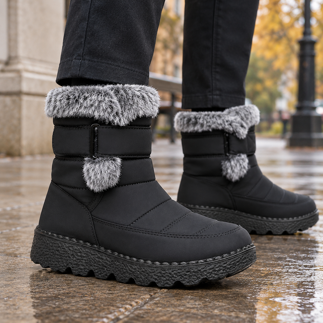 Caselli-Capri Quilted Boots - Black