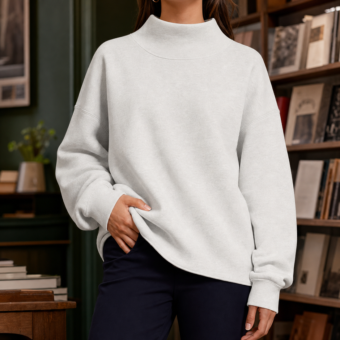 Wendy Mock Neck Sweater - Off White