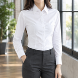Letitia Fitted Shirt - White (long sleeve)
