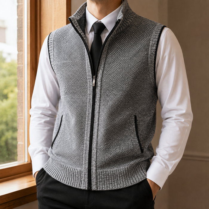Caius-West Zip Sweater Vest