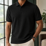Alphonse-York Textured Polo - Black