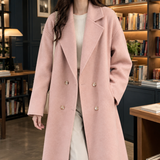 Delia-Grace Double-Breasted Coat - Pink