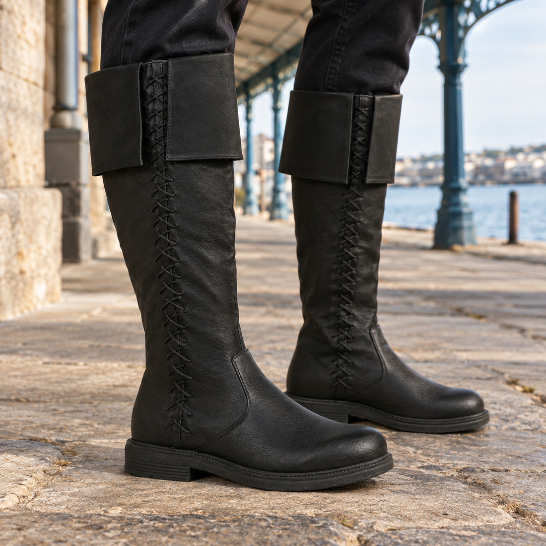 Molfetta Lace-Up Boots - Black