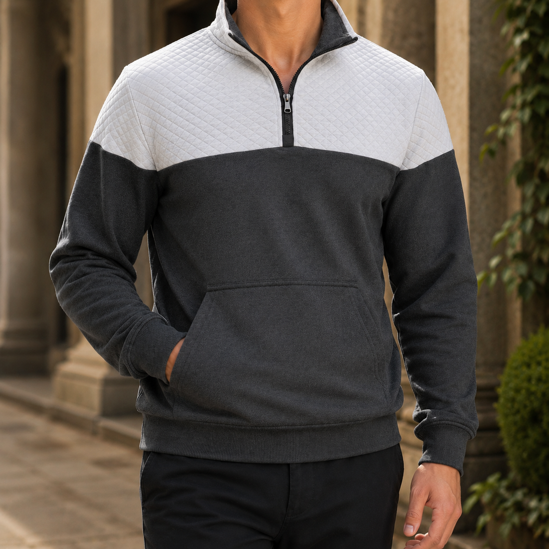 Spencer-Miles Quilted Sweater - White