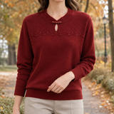 Madeleine-Skye Keyhole Sweater - Angola Red