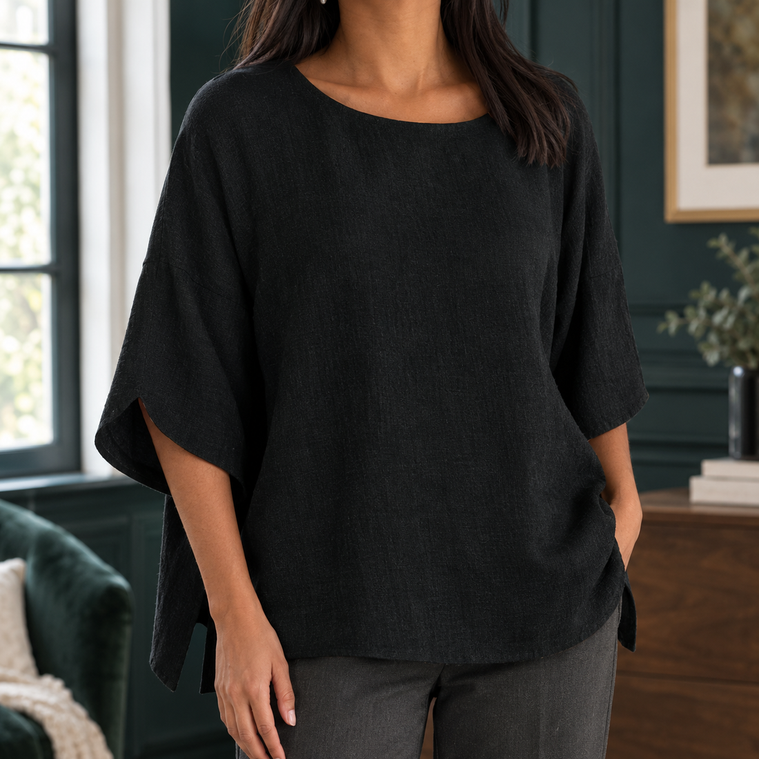 Manon-Eve Relaxed Top - Black