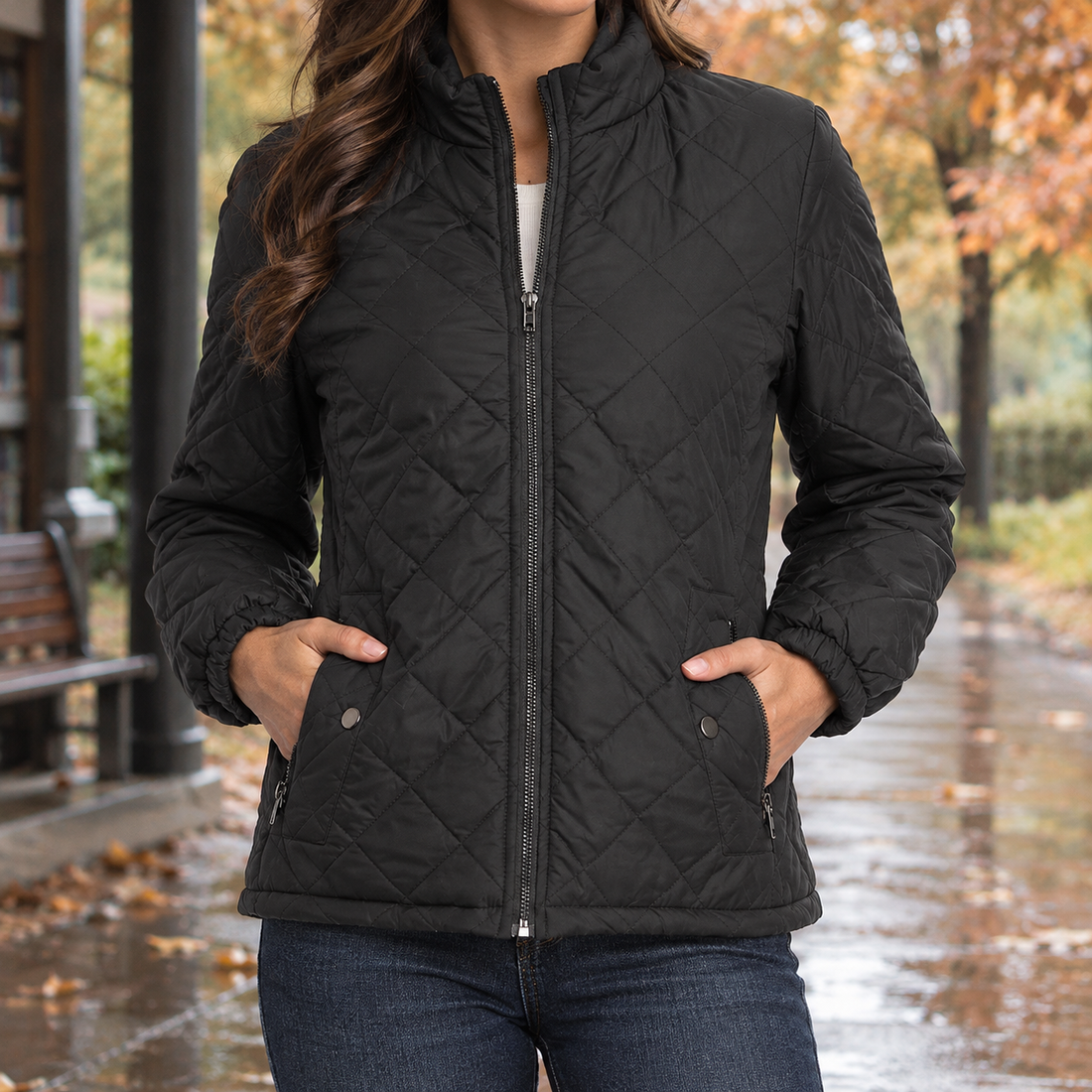 Solene-Marie Quilted Jacket - Black