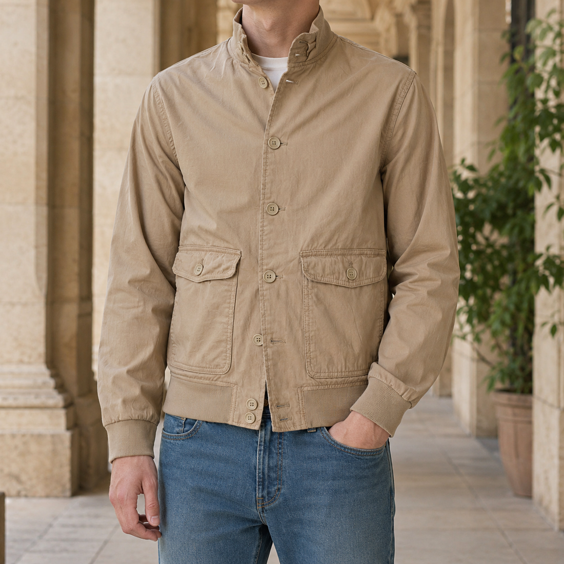 Byron Utility Jacket - Beige