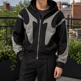 Zane-Scott Contrast Hoodie - Black