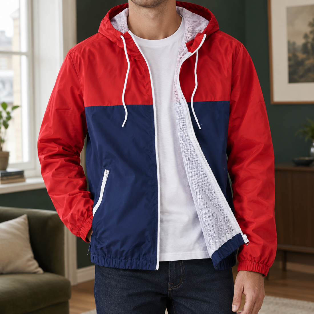 Rodolphe-James Color Block Jacket - Red Blue