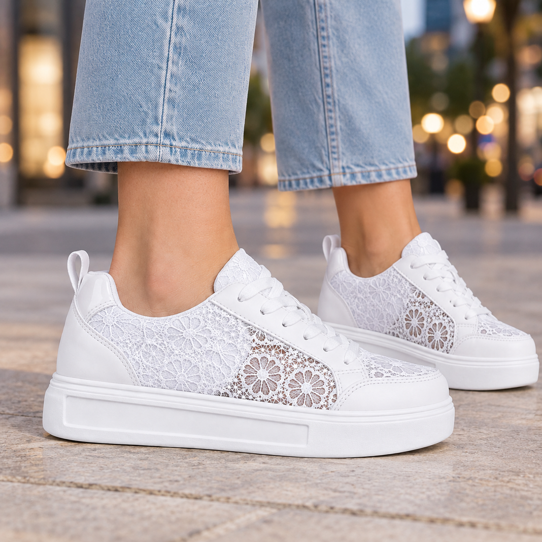 Brunello Floral Sneakers - White