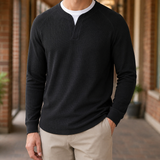 Silas Waffle Sweater - Black