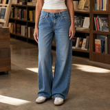 Aiglon-Eve Wide Leg Jeans - Washed Blue