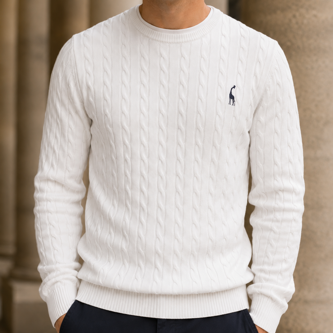 Stefan-Lane Cable Knit Sweater - White