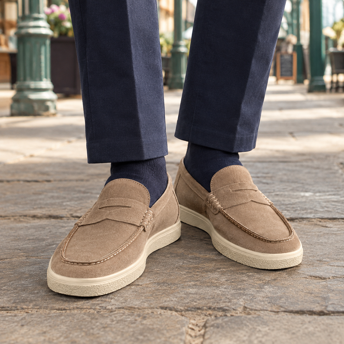 Olivieri Suede Loafers - Khaki