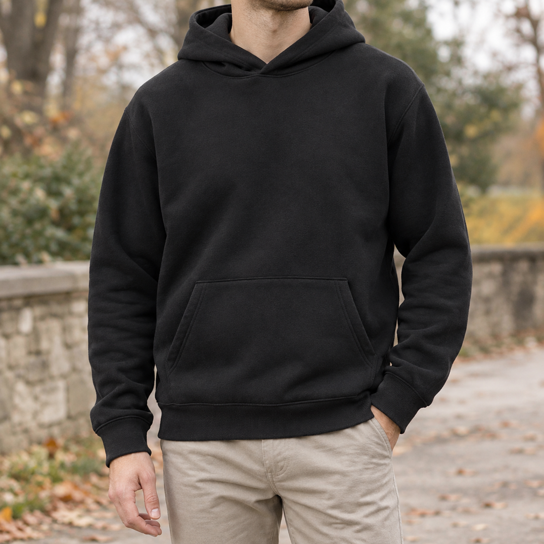 Wilfred-Miles Fleece Lined Hoodie - Black