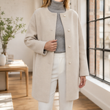 Liliana Collarless Coat - Apricot