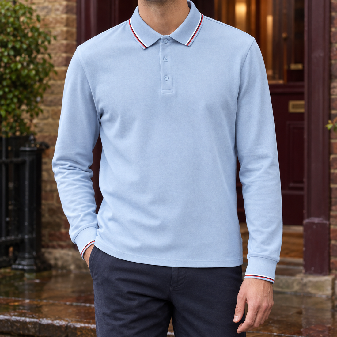 Stanley-Lane Tipped Polo - Tianlan -blocked Coll