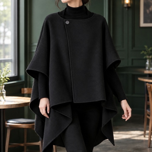 Adelia-Belle Asymmetric Jacket - Black