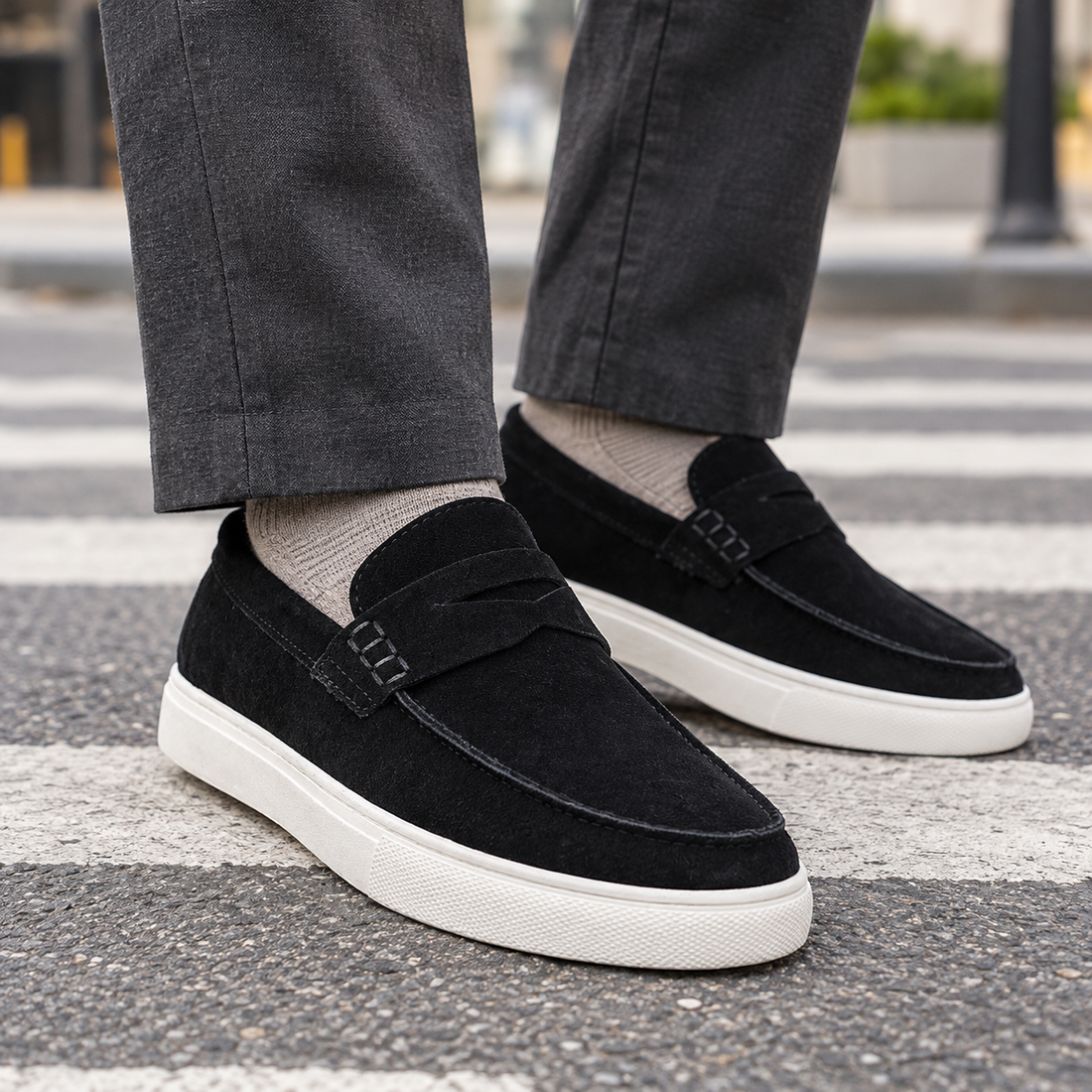 Ferraro-Monza Suede Slip Sneakers - Black