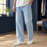 Anton-Lane Wide Leg Jeans - Light Blue