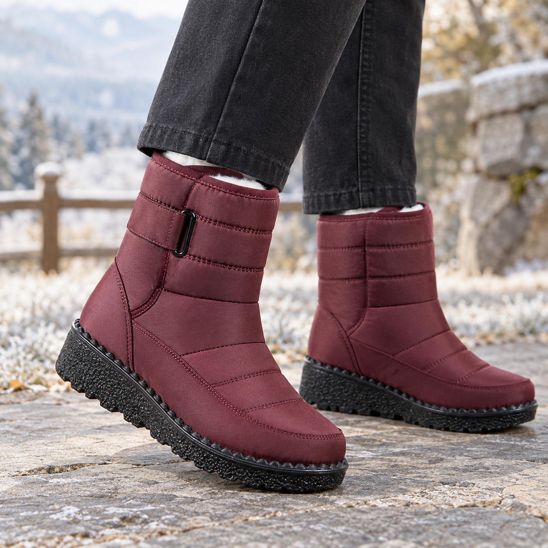 Lecco-Parma Quilted Snow Boots - Red