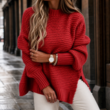 Sharon-Louise Mock Neck Sweater - Red