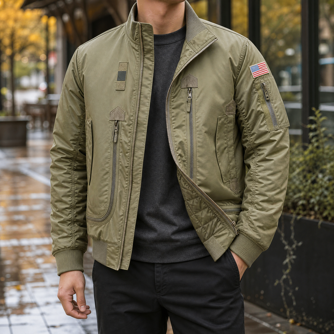 Elias-James Pilot Jacket - Khaki