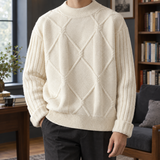 Timothy Diamond Knit Sweater - Rice White