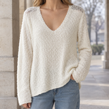 Oswin-Tate Cashmere V-Neck Sweater - Creamy White