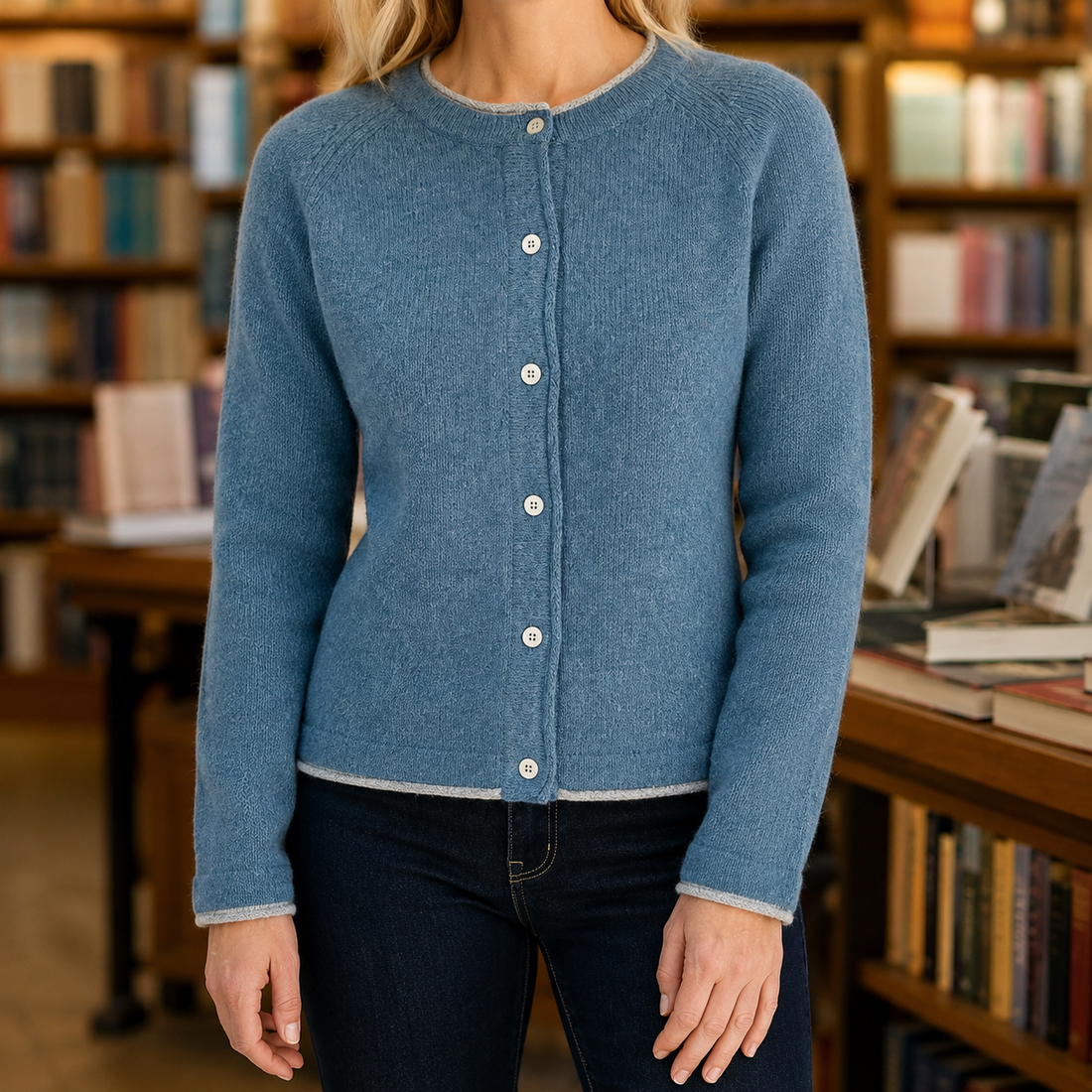 Mina Cashmere Sweater - Dusty Blue