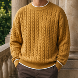 Luca-Jude Cable Knit Sweater - Gold