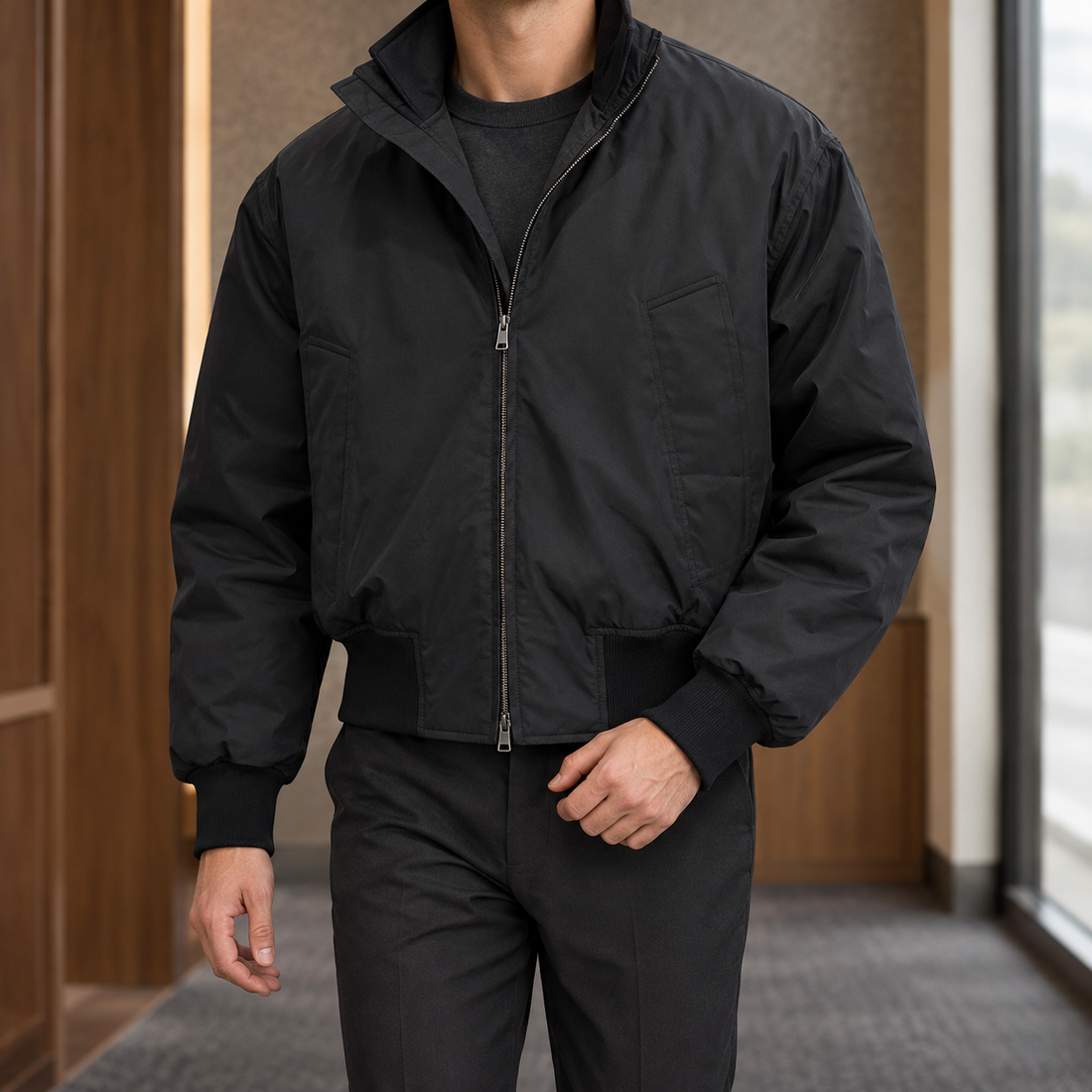 Reuben-Cole Bomber Jacket - Black