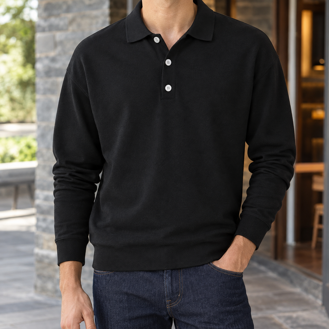 Bertrand-Reid Relaxed Polo - Black