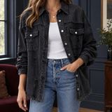 Marguerite-Kate Denim Overshirt - Black