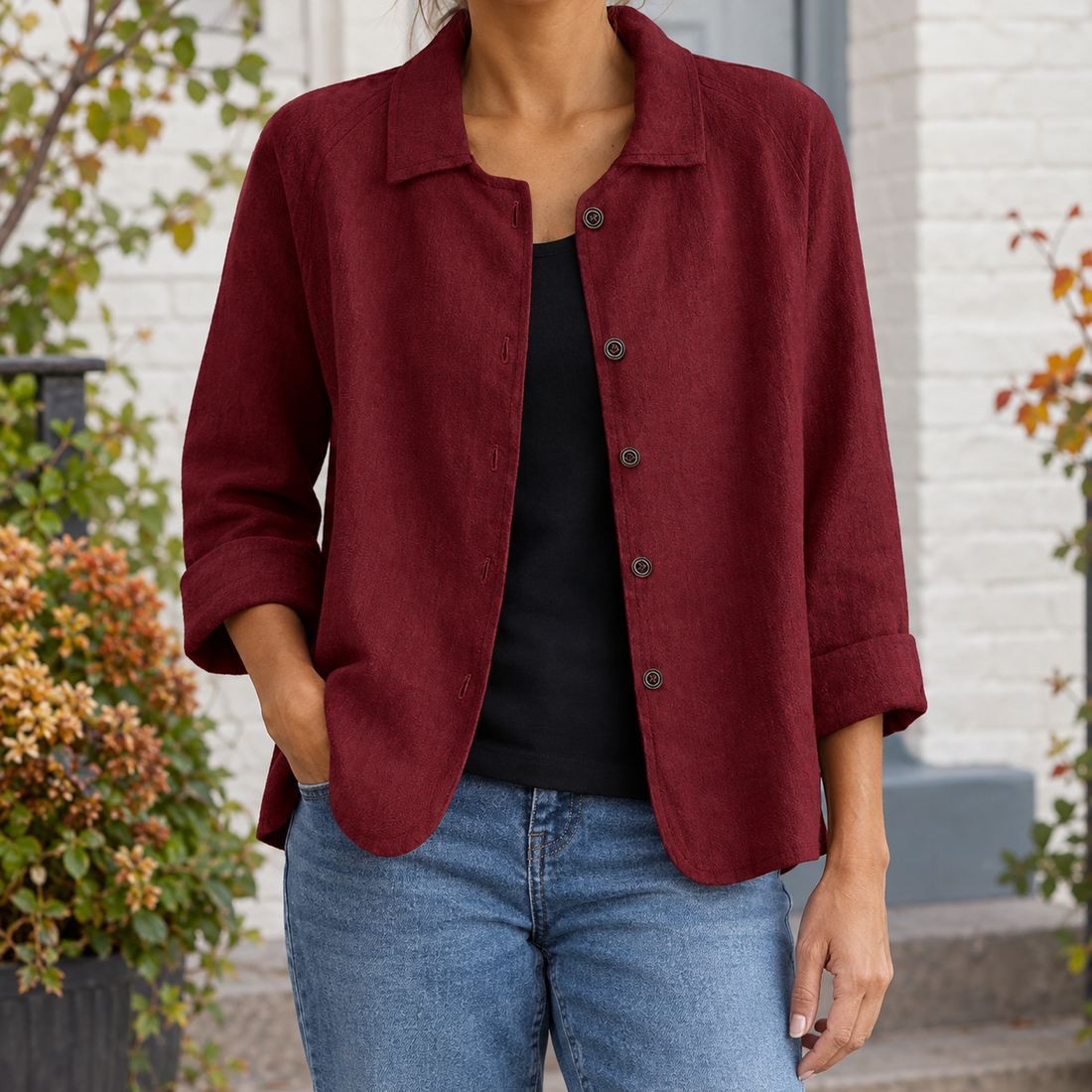 Mabel-Jade Relaxed Blazer - Red