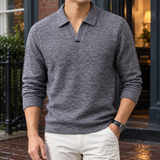 Edward Open Collar Sweater - Medium Gray