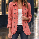 Noelle-Kate Ruffle Overshirt - Red