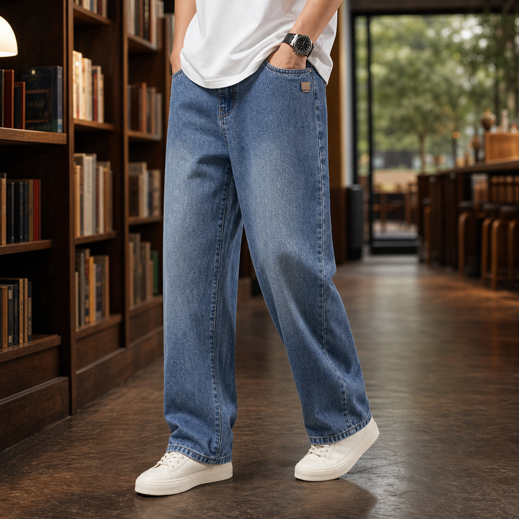 Edouard Wide-Leg Jeans - Blue Gray