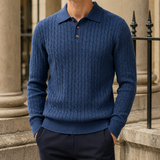 Cedric-Scott Cable Knit Sweater - Navy