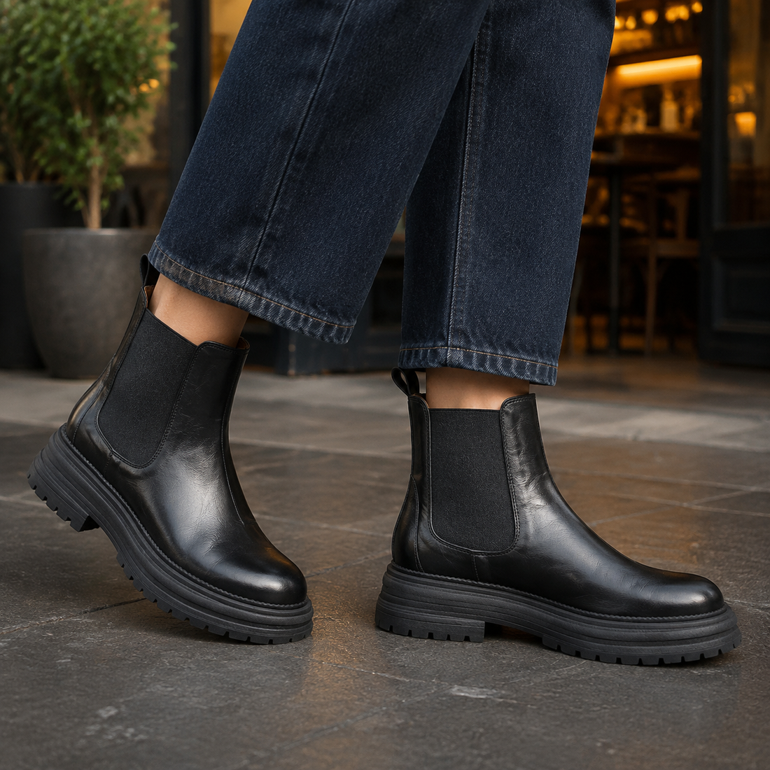 Gattinara Platform Chelsea Boots - Black