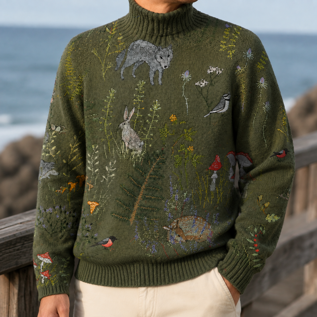Lucian Turtleneck Sweater - Forest Green
