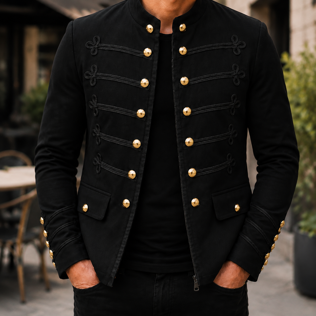 Gabriel Military Jacket - Black
