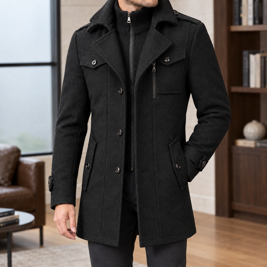 Logan Wool Coat - Black