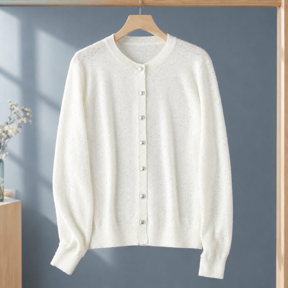 Cecily-Hope Shimmer Cardigan - White