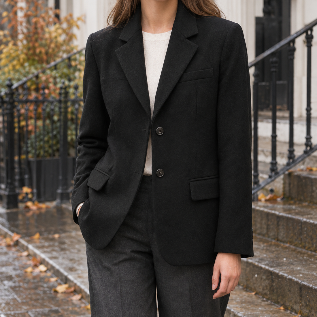 Evelina-Claire Tailored Blazer - Black