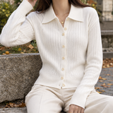 Etta-Jade Ribbed Cardigan - White