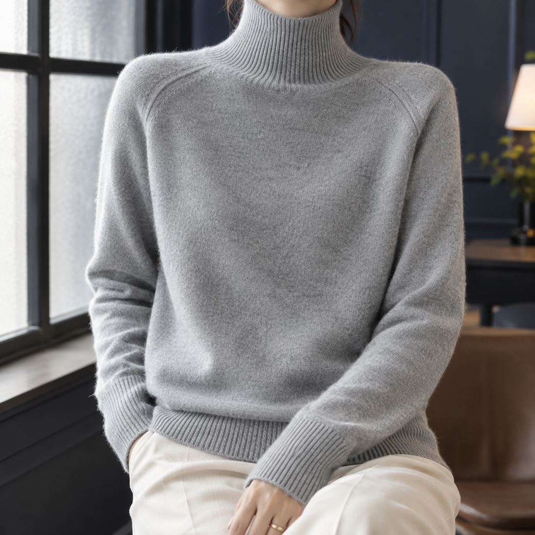 Georgia Turtleneck Sweater - Gray